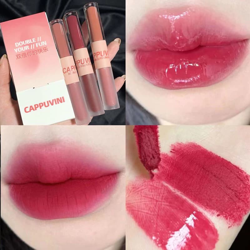 ลิปสติกทูโทน Cappuvini (แคพปูวินิ) 2 สีในแท่งเดียว