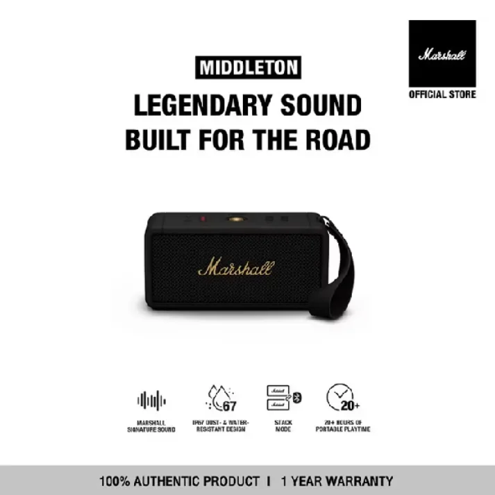 Marshall ลำโพงบลูทูธพกพาขนาดเล็ก รุ่น Willen กำลังขับ 10W พร้อมสายรัดอเนกประสงค์ กันน้ำ IP67
